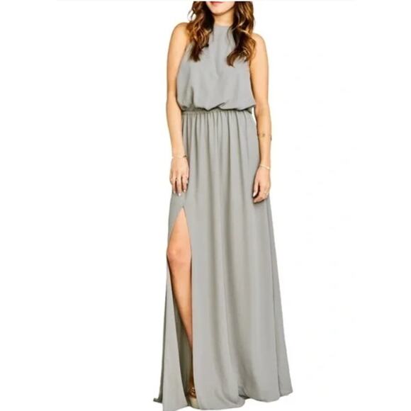 SHOW ME YOUR MUMU Heather Halter Dress‎ Grey Green Size Extra Small - Picture 1 of 9